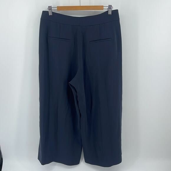 MM Lafleur Pippa wide leg flat front hi rise cropped trouser dress pants sz 10 - Picture 6 of 6